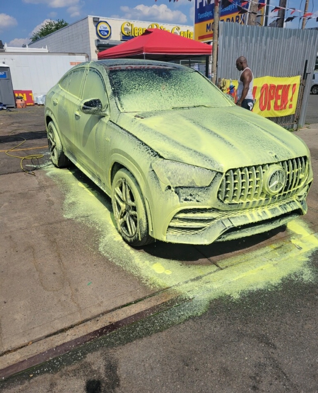 Mercedes AMG being detailed at BLK Squares